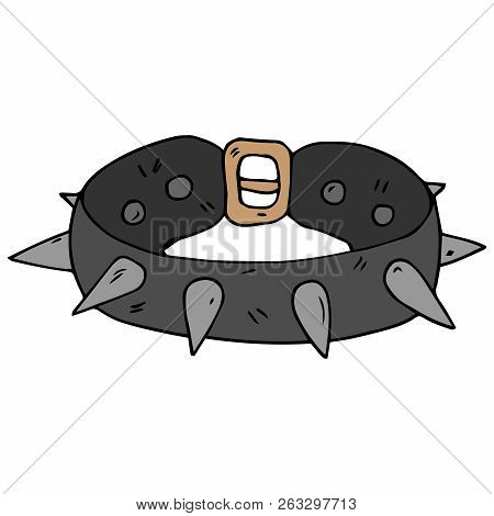 Dog Collar Strict. Vector Illustration Of A Strict Collar For Dogs.hand Drawn Dog Collar.