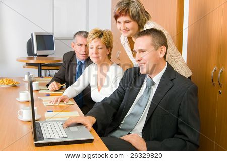 A team discussing in the conference room.