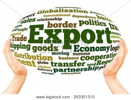 Export Word Cloud Hand Sphere Concept