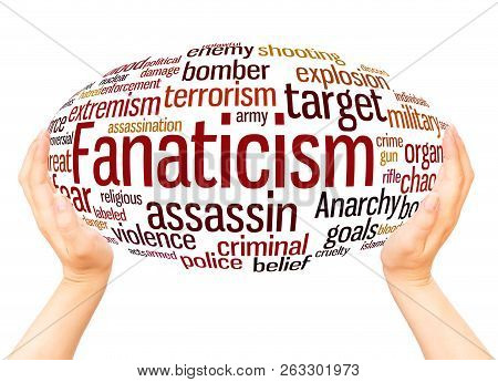 Fanaticism Word Cloud Hand Sphere Concept