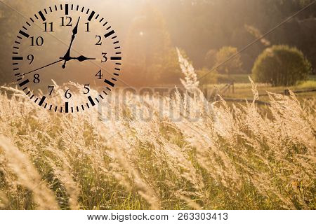 Autumn Landscape Abstraction. Fall Back Time. Daylight Saving Time
