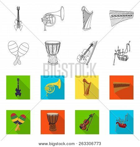 Vector Illustration Of Music And Tune Icon. Set Of Music And Tool Vector Icon For Stock.