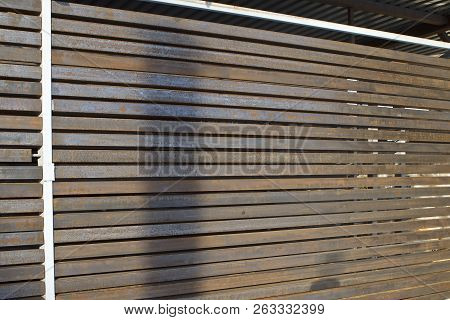 Type Of Metal Fence From A Lengthy Profile, Warehouse
