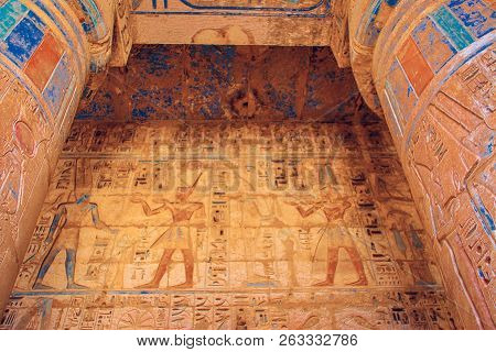 Beautiful Ancient Temple Of Medina-habu. Egypt, Luxor.