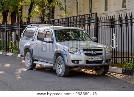 Novorossiysk, Russia - September 29, 2018: Car Mazda Bt-50 Parked At The Edge Of The Roadway.