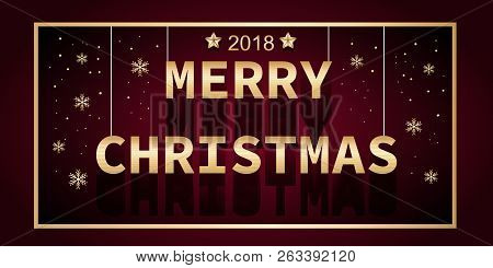 Merry Christmas And 2018 With Red Background Celebration, Christmas