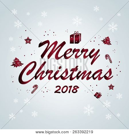 Merry Christmas And 2018 With Blue Background Celebration, Christmas