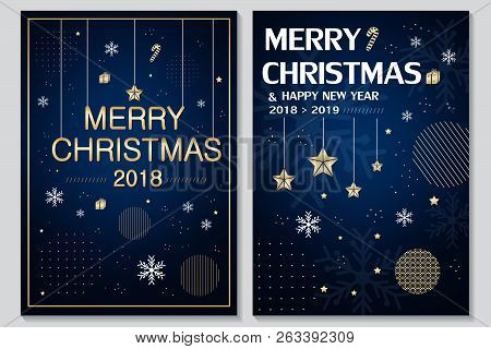 Template Flyer Of Merry Christmas And 2018 Celebration, Christmas