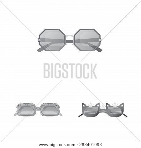 Vector Illustration Of Glasses And Sunglasses Icon. Collection Of Glasses And Accessory Stock Vector