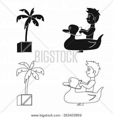 Vector Design Of Pool And Swimming Logo. Collection Of Pool And Activity Stock Symbol For Web.