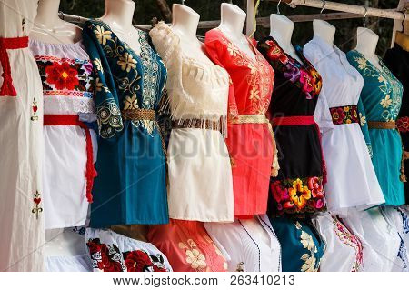 Traditional Mexican Dresses On The Local Market