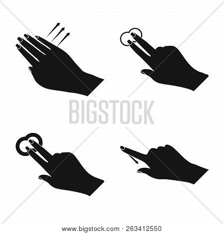 Isolated Object Of Touchscreen And Hand Logo. Set Of Touchscreen And Touch Vector Icon For Stock.