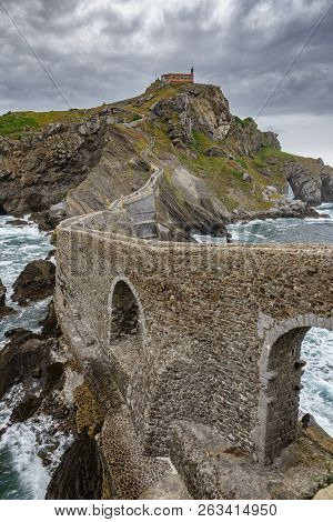 San Juan De Gaztelugatxe Bottom View, Vertical Composition