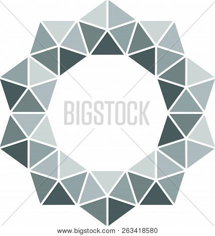Monochrome Vector 3d Round Pattern From Pentagon