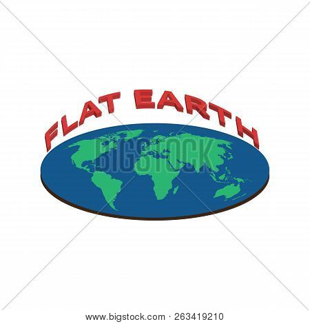 Flat Earth Desing Concept Illustration Vector Graphic