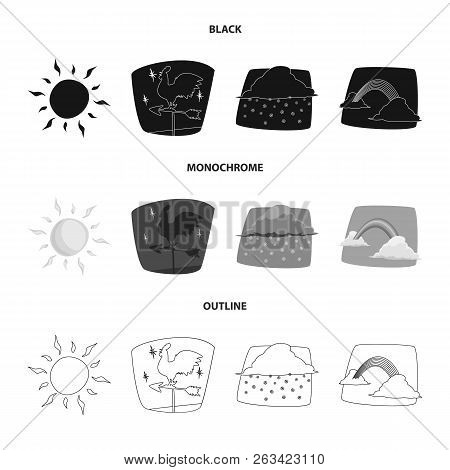 Vector Design Of Weather And Climate Icon. Set Of Weather And Cloud Stock Vector Illustration.
