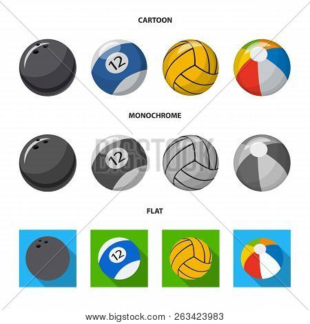 Vector Design Of Sport And Ball Logo. Set Of Sport And Athletic Stock Vector Illustration.