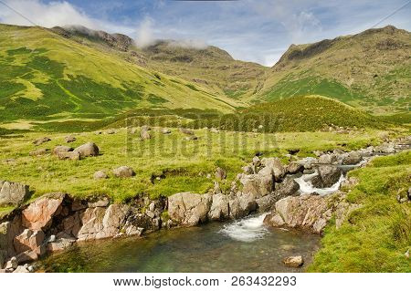 A View Of Esk Pike And Bowfell From The Head Of Langdale.