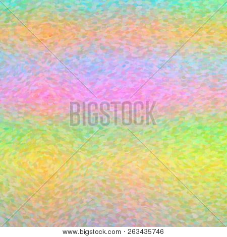 Illustration Of Yellow, Green, Magenta, Blue And Orange Impressionist Pointlilism Square Background 