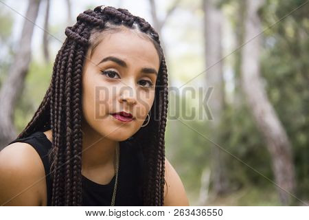 Young Beautiful Girl With Braided Hair