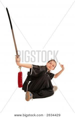 Wushu ragazza con spada