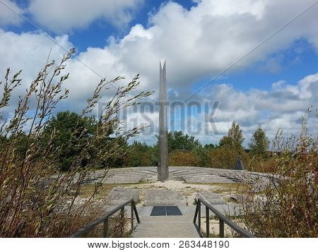 Parnidis Dune And The Sundial. Seascape On The Baltic Coast. Nature Preserve With Long Sandy Seashor