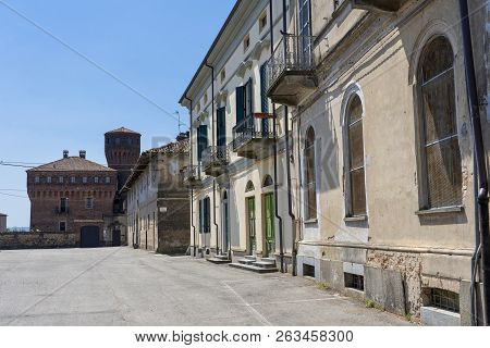 Medieval Castle In San Genuario, Historic Village Near Vercelli, Piedmont, Italy