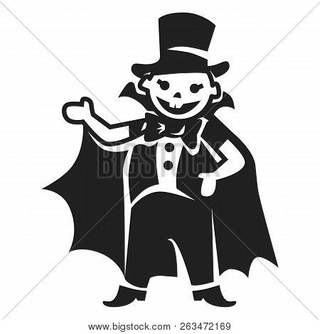 Dracula Kid Costume Icon. Simple Illustration Of Dracula Kid Costume Vector Icon For Web Design Isol
