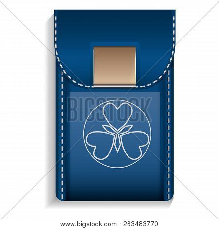 Leather Mobile Pocket Icon. Realistic Illustration Of Leather Mobile Pocket Vector Icon For Web Desi