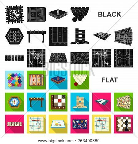 Board Game Flat Icons In Set Collection For Design. Game And Entertainment Vector Symbol Stock Web I