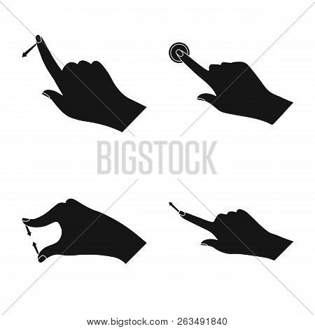 Vector Illustration Of Touchscreen And Hand Icon. Collection Of Touchscreen And Touch Vector Icon Fo