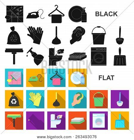 Cleaning And Maid Flat Icons In Set Collection For Design. Equipment For Cleaning Vector Symbol Stoc