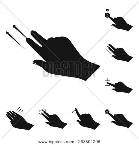 Vector Design Of Touchscreen And Hand Sign. Set Of Touchscreen And Touch Vector Icon For Stock.