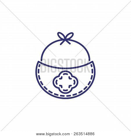 Burb Cloth Line Icon. Clothes Concept. Childhood, Kid, Newborn. Vector Illustration For Topics Like 