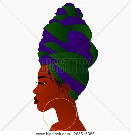 Portrait Of Beautiful African Woman With Earring