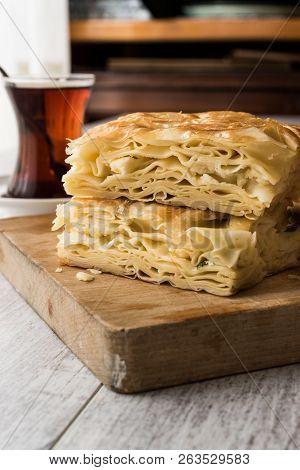 Su Boregi / Turkish Patty With Tea.