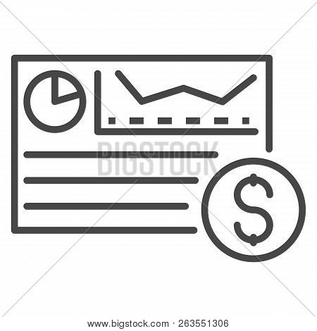 Money Cash Graph Icon. Outline Money Cash Graph Vector Icon For Web Design Isolated On White Backgro