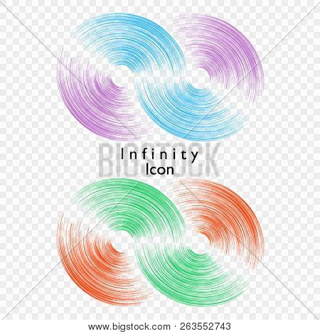 Vector Illustration Of Infinity On Transparent Background. Template For Logo, Symbol, Emblem. Design