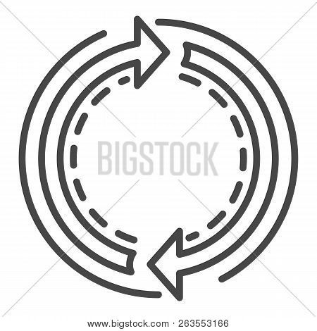 Recycle Double Arrow Icon. Outline Recycle Double Arrow Vector Icon For Web Design Isolated On White