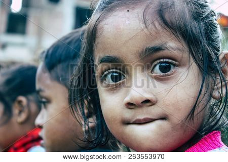 Bandipur Nepal October 15, 2018 Closeup Of Young Children Playing And Having Fun Together In Bandipu