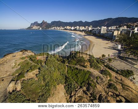 Landscape View Of Rio De Janeiro With The Arpoador And Ipanema Beach, Brazil