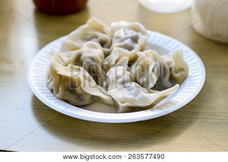 Freshly Steamed Chinese Homemade Pork Dumplings
