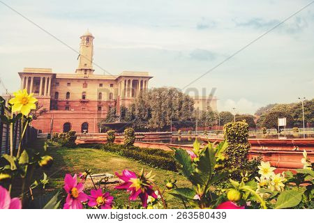 Flowers In A Formal Garden, Mughal Garden, Rashtrapati Bhavan