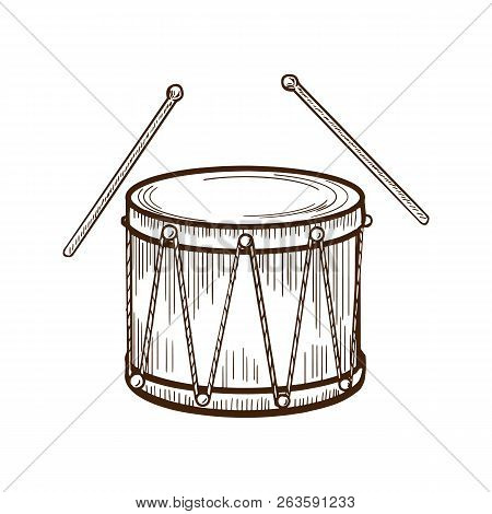 Traditional Musical, Carnival Instrument Drum With Chopsticks. Entertainment, Music, Carnival.