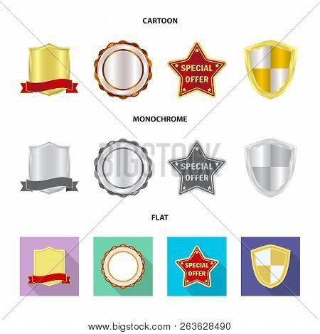 Vector Design Of Emblem And Badge Icon. Set Of Emblem And Sticker Vector Icon For Stock.