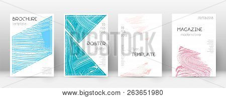 Cover Page Design Template. Triangle Brochure Layout. Classy Trendy Abstract Cover Page. Pink And Bl