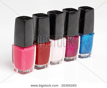 barevný čtvereček nailpolish láhve