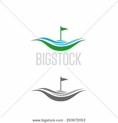 Golf Flag Vector Icon Flat Style Illustration For Web, Mobile, Logo, Application And Graphic Design.