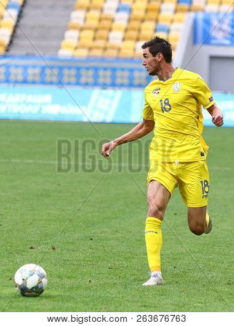 Lviv, Ukraine - September 9, 2018: Roman Yaremchuk Of Ukraine Runs During The Uefa Nations League Ga