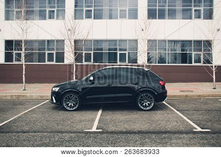 Ufa, Russia - March 4, 2018: Sportsline Audi Rs Q3 On The Street.
